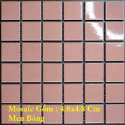 Gạch Mosaic gốm trơn hồng bóng 48x48mm mã 3998 - Daisan Store