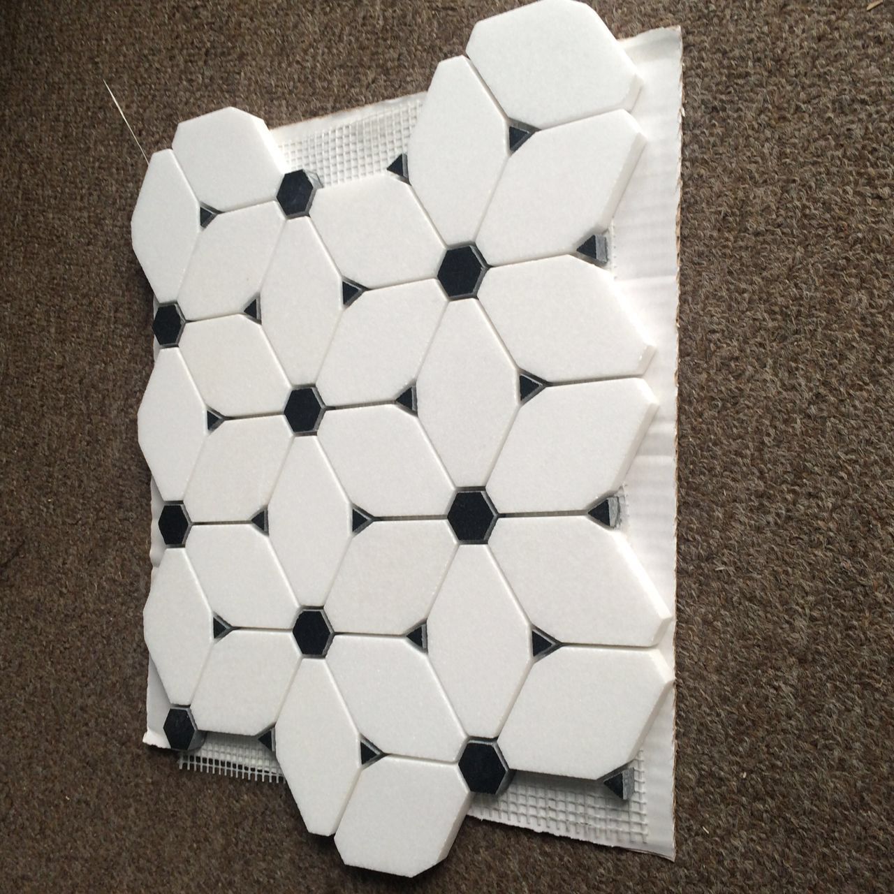 Gạch Mosaic Hiện Đại Thassos Trắng Đen Trang Trí - Daisan Store