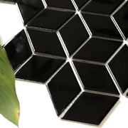 Gạch Mosaic Kim Cương Lập Phương 309x268 mm Màu Đen Bóng MHG 333 - Daisan Store