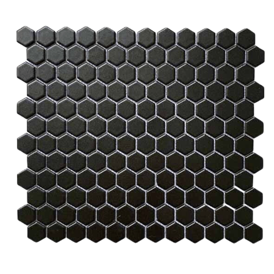 Gạch Mosaic Lục Giác 23x26mm Đen Chip mã MHG 9528 - Daisan Store