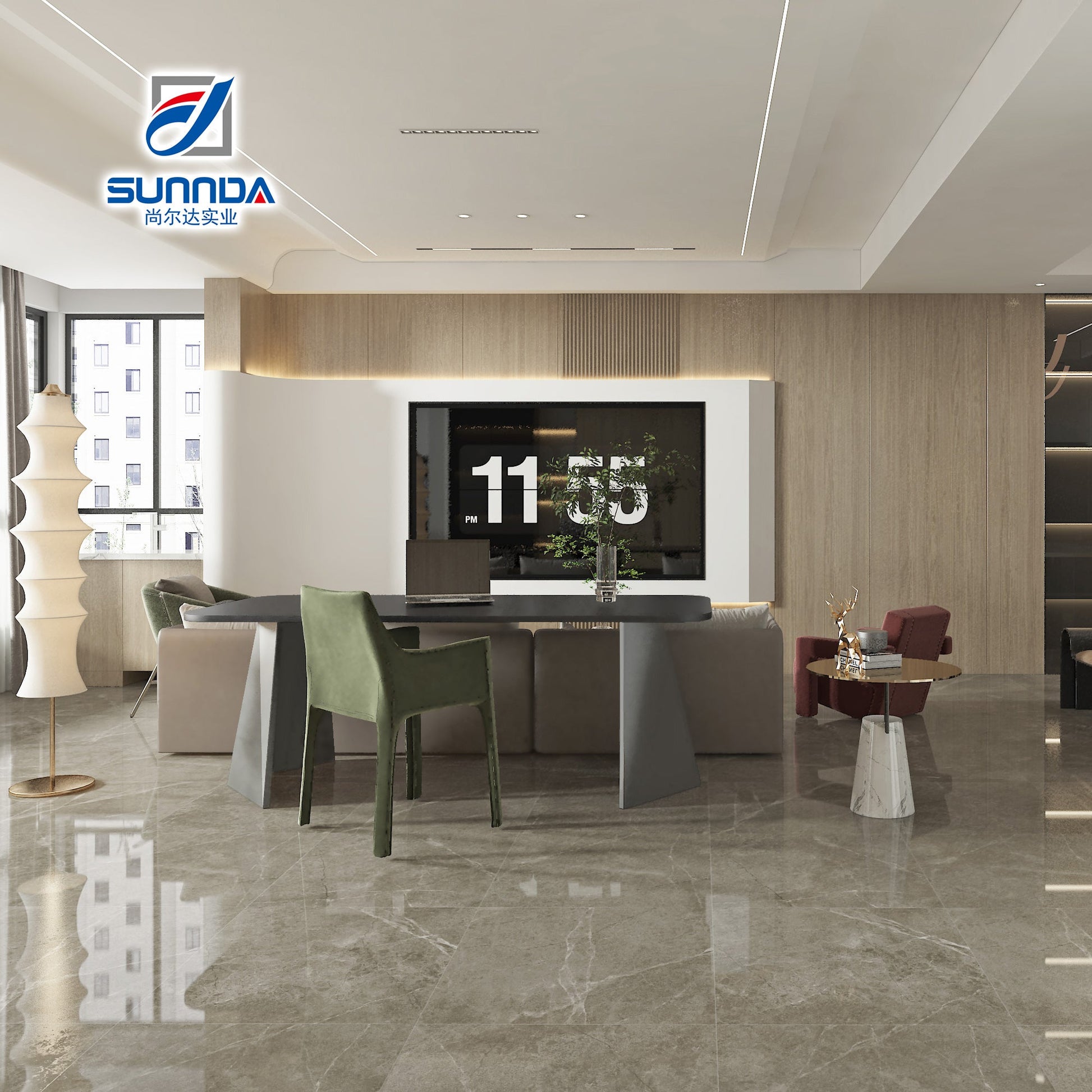 Gạch ốp tường và lát sàn men sứ bán bóng vân đá cẩm thạch đánh bóng - Daisan Store