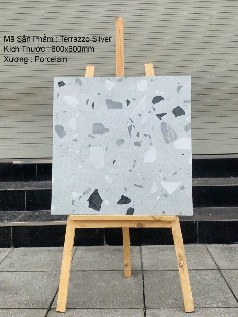 Gạch Terrazzo DSH Ấn Độ 600x600 Silver - Daisan Store