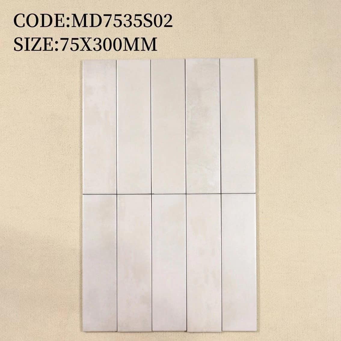 Gạch thẻ Porcelain mờ phẳng KT 75x300 mã MD7534S02 - Daisan Store