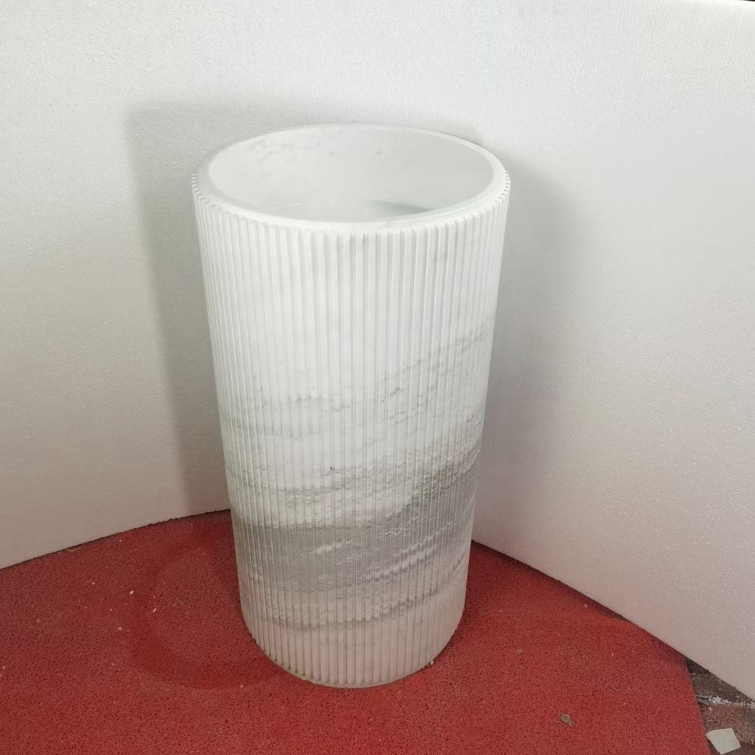 Lavabo Đá Cẩm Thạch Trắng Đứng Nguyên Khối Hiện Đại - Daisan Store