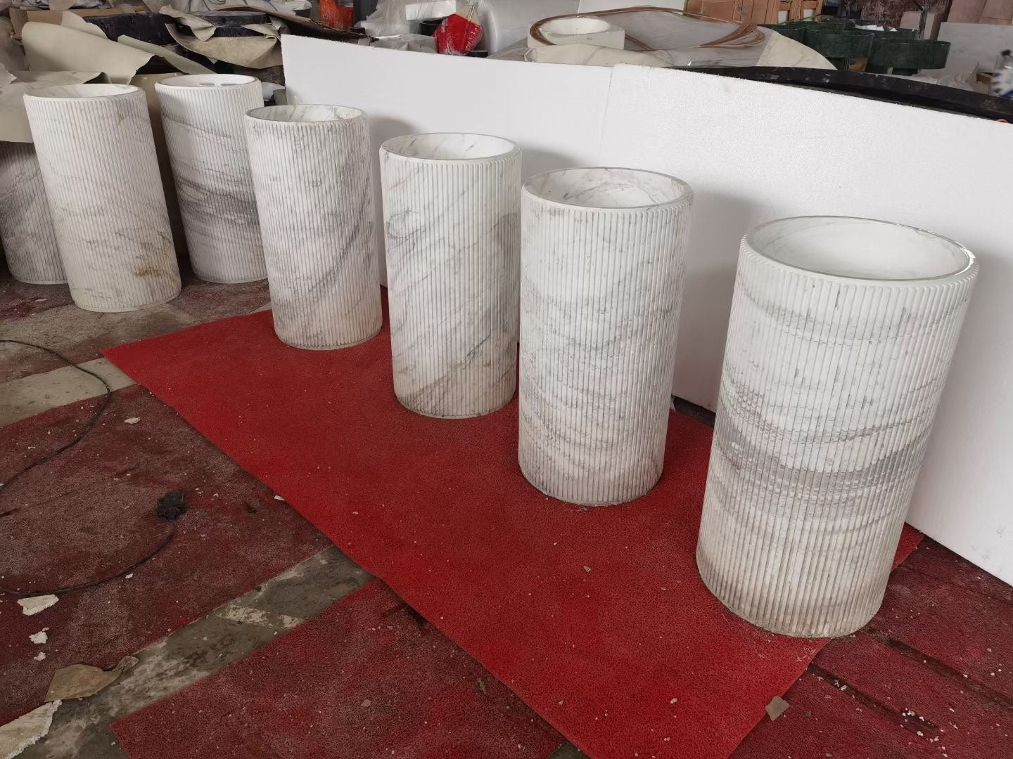 Lavabo Đá Cẩm Thạch Trắng Đứng Nguyên Khối Hiện Đại - Daisan Store