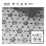 Nhà máy tùy chỉnh chống nấm mốc dính gạch ốp tường bếp khảm lục giác chống thấm nước gạch khảm đá cẩm thạch - Daisan Store