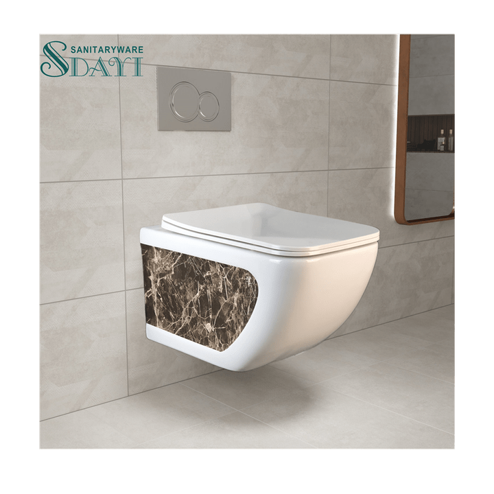 SDAYI Thiết kế mới Thiết bị vệ sinh phòng tắm Bồn cầu treo tường Bồn cầu gốm sứ họa tiết tùy chỉnh - Daisan Store