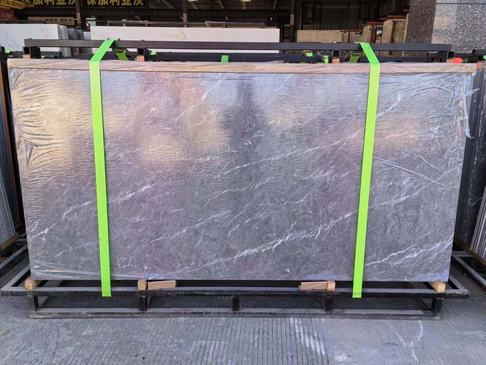 Tấm Đá Nung Kết Khổ Lớn Bóng Vân Đá Cẩm Thạch Sứ Xám Sao - Daisan Store