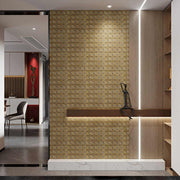 Tấm ốp tường nhôm composite tự dính, bóc ra và dán, trang trí phòng, gạch ốp tường khảm vàng 3D - Daisan Store