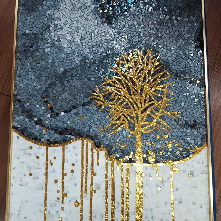 Tranh ghép gốm nghệ thuật họa tiết cây - Daisan Store