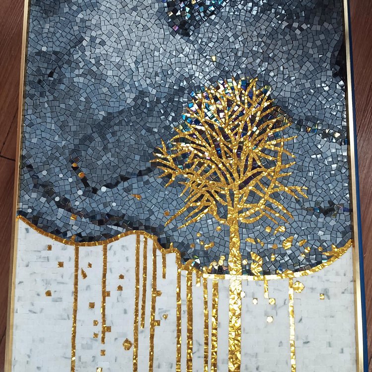 Tranh ghép gốm nghệ thuật họa tiết cây - Daisan Store