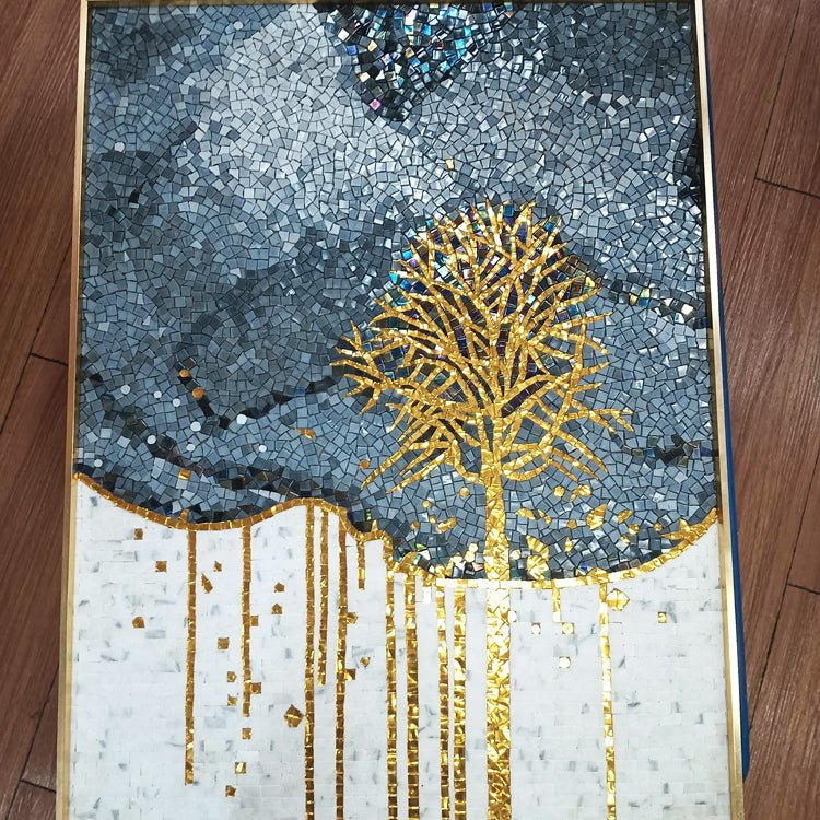 Tranh ghép gốm nghệ thuật họa tiết cây - Daisan Store
