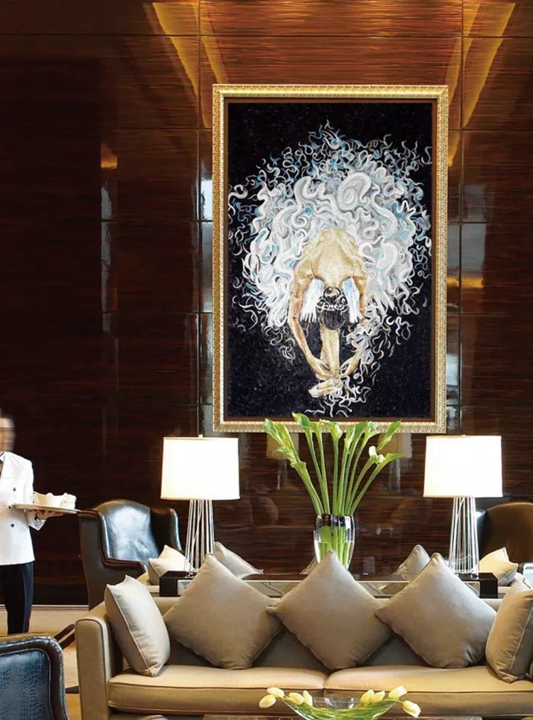 Tranh khảm kính tường Hasin họa tiết mới chim công - Daisan Store