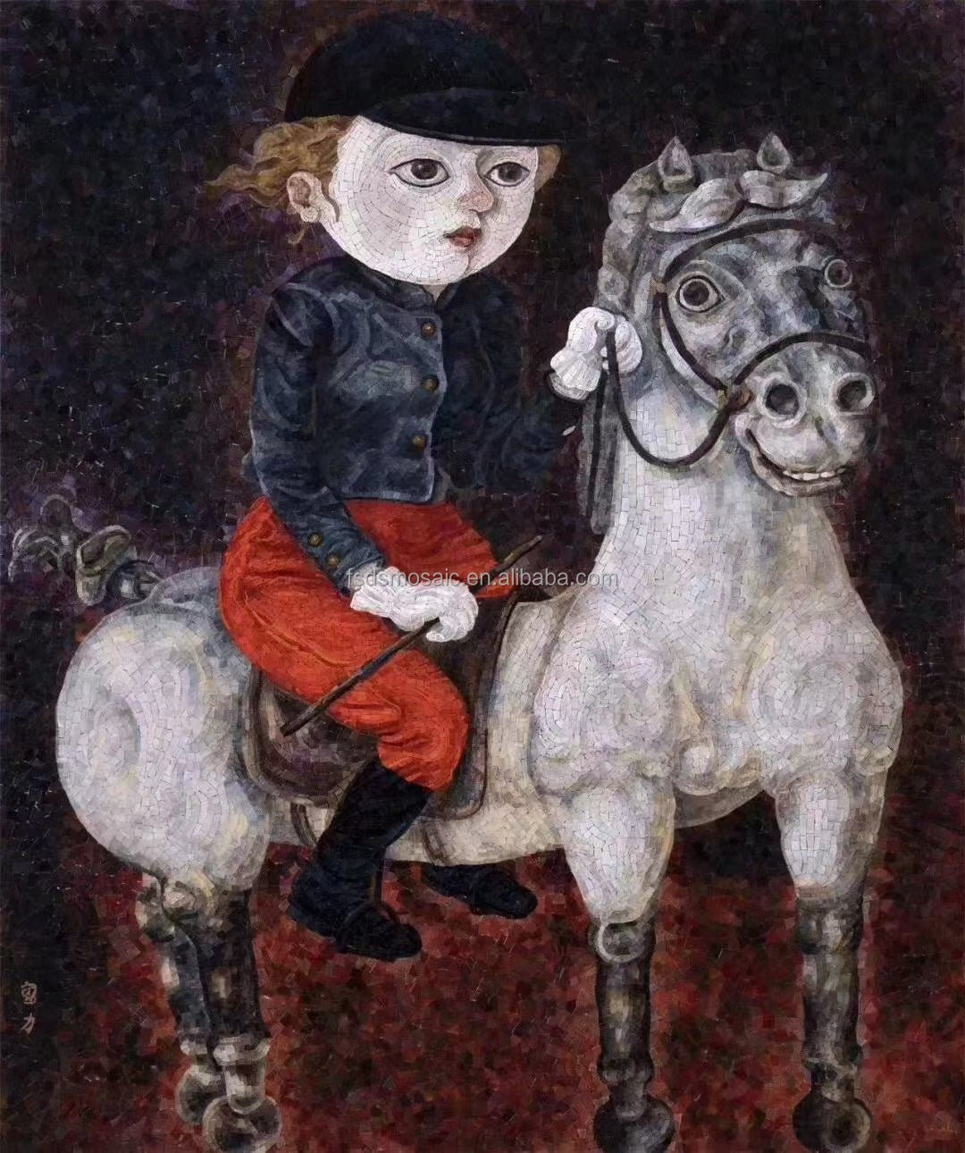 Tranh khảm kính xa xỉ tùy chỉnh, họa tiết ngựa hiện đại - Daisan Store