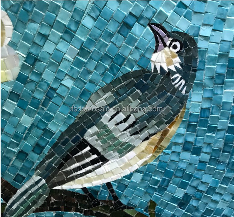 Tranh khảm thủ công họa tiết vẹt trang trí hành lang phòng khách - Daisan Store