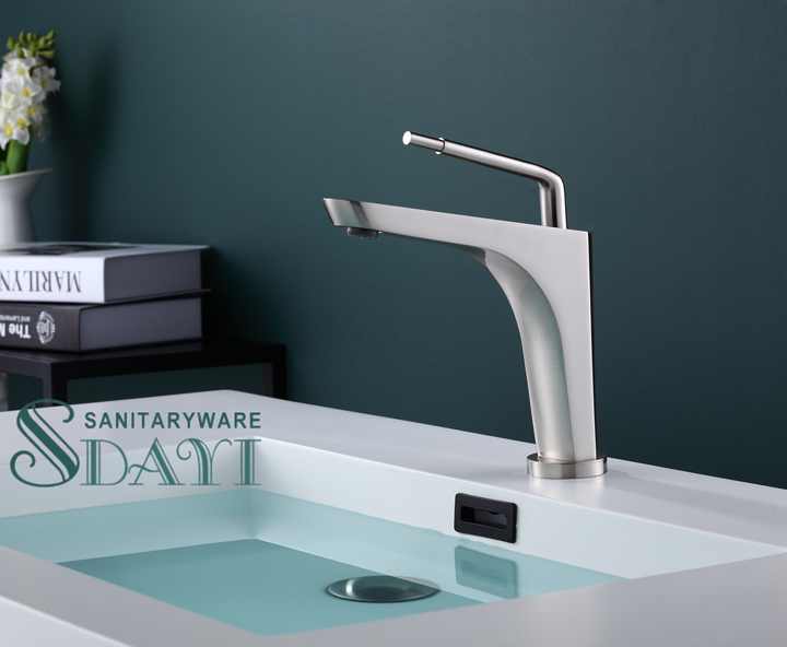 Vòi chậu rửa mặt bằng đồng thau đánh bóng chất lượng cao SDAYI, vòi trộn tay cầm đơn cho bồn rửa mặt - Daisan Store