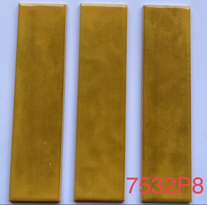 Gạch Thẻ Gợn Sóng 75x300 Màu Vàng 7532P8