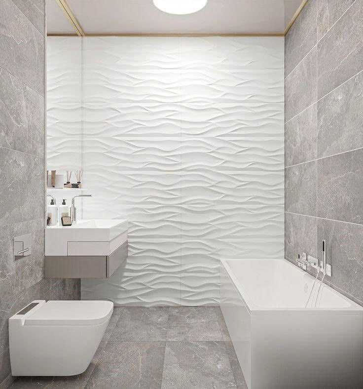 Gạch ốp tường Ceramic vân sóng trắng mờ KT 300x600mm mã STA6306-R (1h/1.44m/8v)