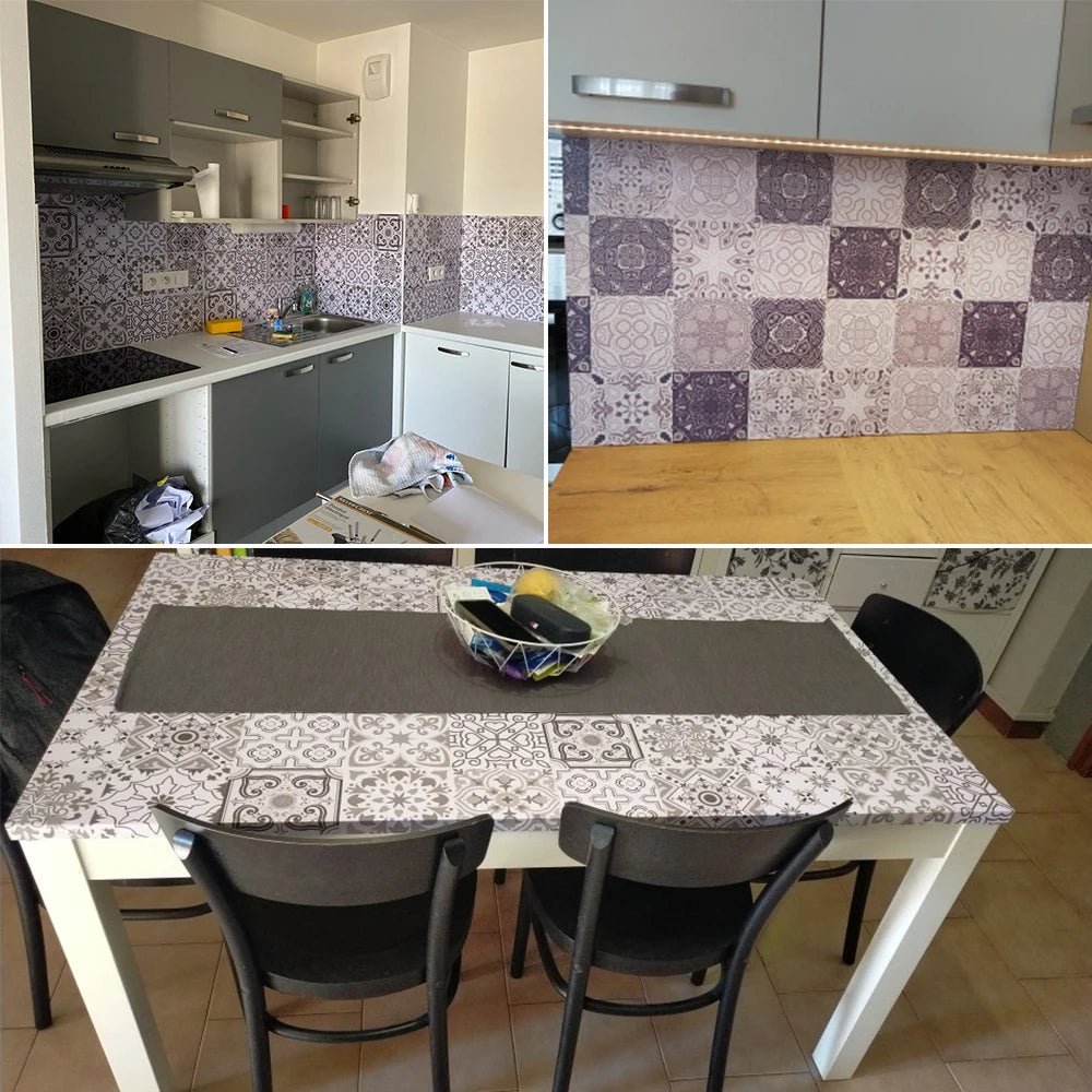 10 Miếng Dán Gạch Hoa Văn Cổ Điển Bề Mặt Mờ Chịu Mài Mòn - Daisan Store