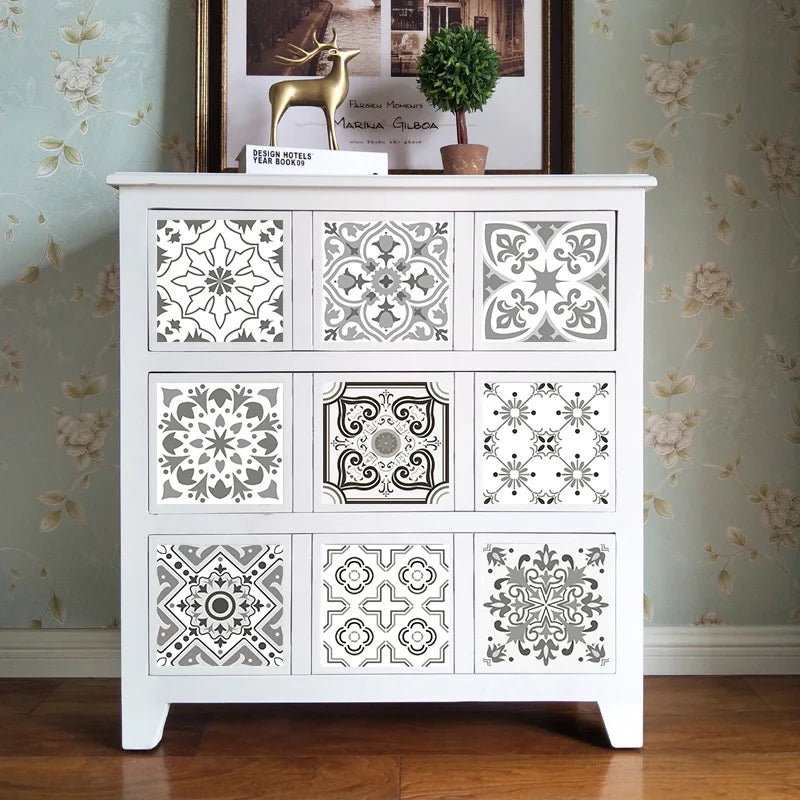 10 Miếng Dán Gạch Hoa Văn Cổ Điển Bề Mặt Mờ Chịu Mài Mòn - Daisan Store