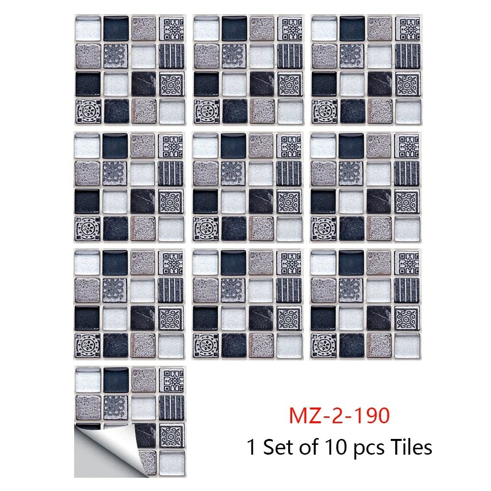 10 Miếng Dán Gạch Mosaic Tím Dán Dính 2D Cho Bếp Phòng Tắm - Daisan Store