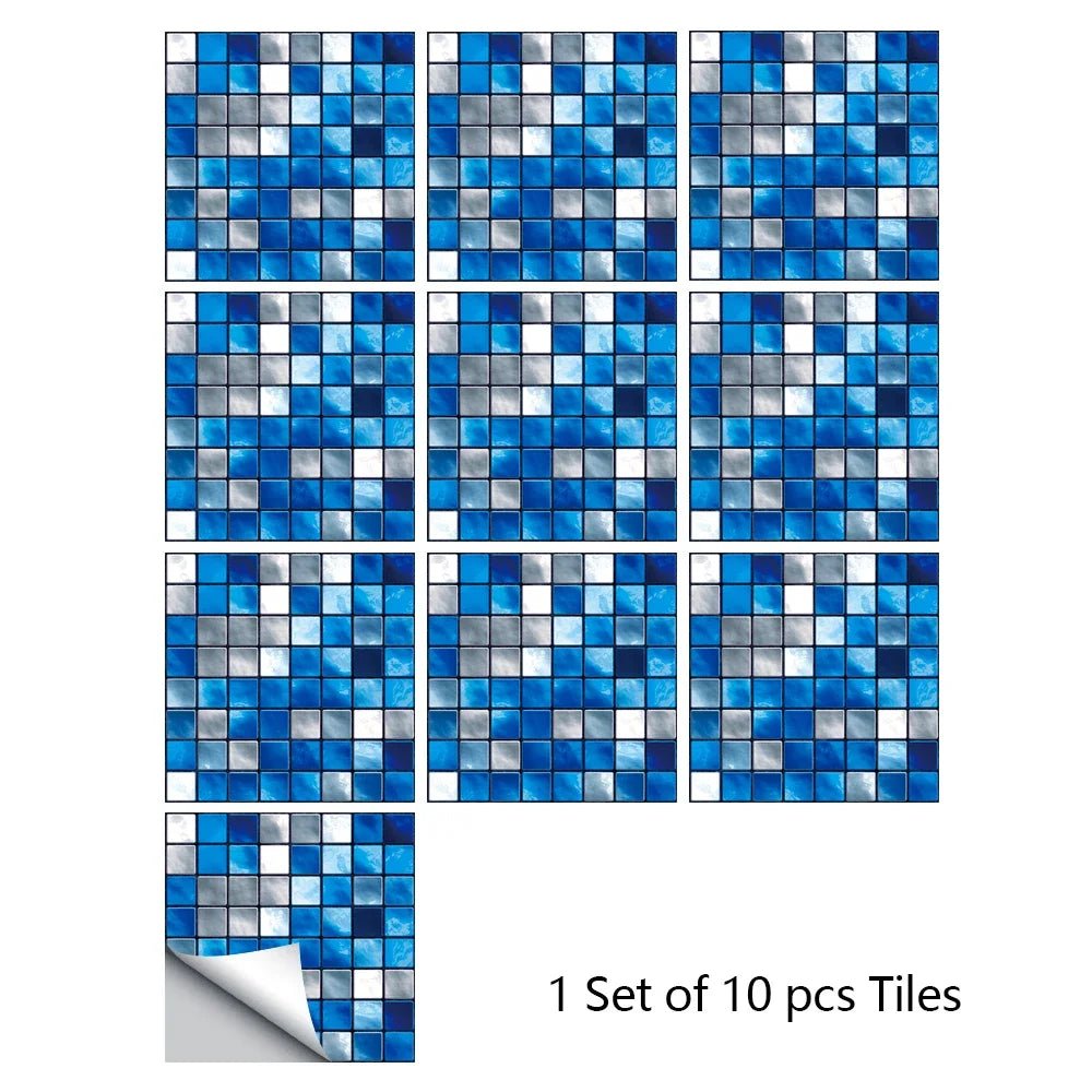 10 Miếng Dán Gạch Mosaic Tím Dán Dính 2D Cho Bếp Phòng Tắm - Daisan Store