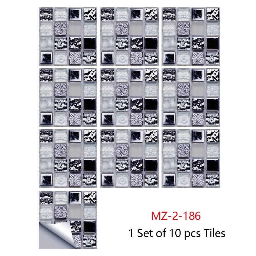 10 Miếng Dán Gạch Mosaic Tím Dán Dính 2D Cho Bếp Phòng Tắm - Daisan Store