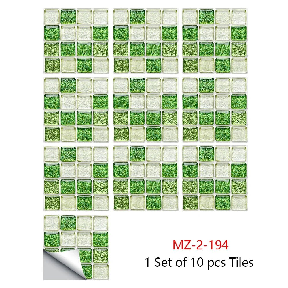 10 Miếng Dán Gạch Mosaic Tím Dán Dính 2D Cho Bếp Phòng Tắm - Daisan Store