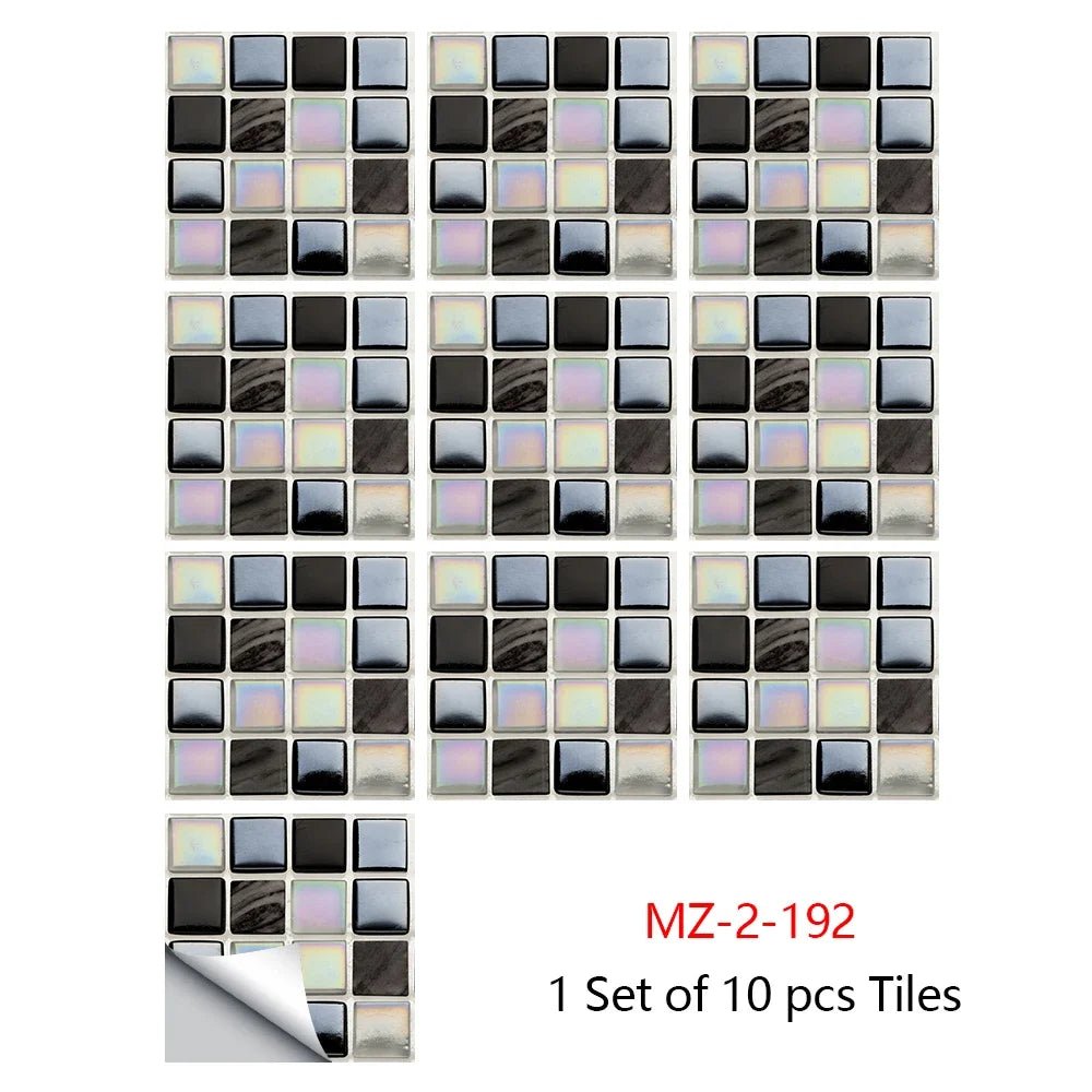 10 Miếng Dán Gạch Mosaic Tím Dán Dính 2D Cho Bếp Phòng Tắm - Daisan Store