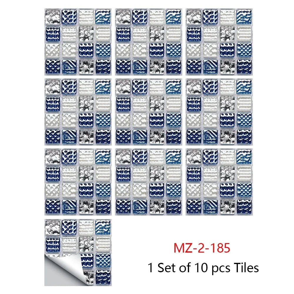 10 Miếng Dán Gạch Mosaic Tím Dán Dính 2D Cho Bếp Phòng Tắm - Daisan Store