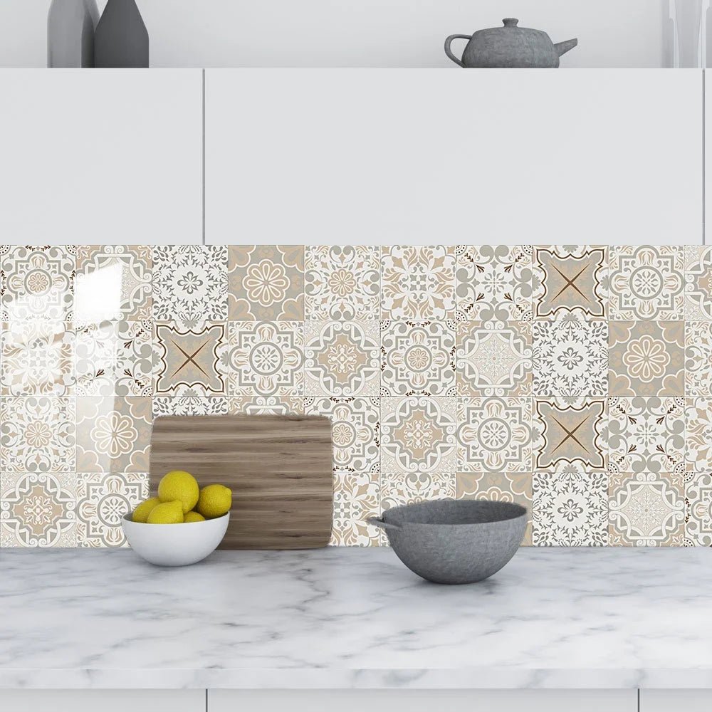 10 Miếng Dán Gạch Phong Cách Bồ Đào Nha Bếp Ốp Tường - Daisan Store