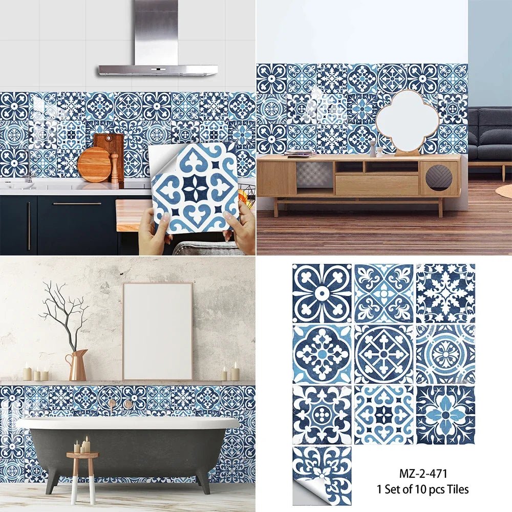 10 Miếng Dán Gạch Phong Cách Mexico Ốp Bếp Chống Dầu Bóng - Daisan Store