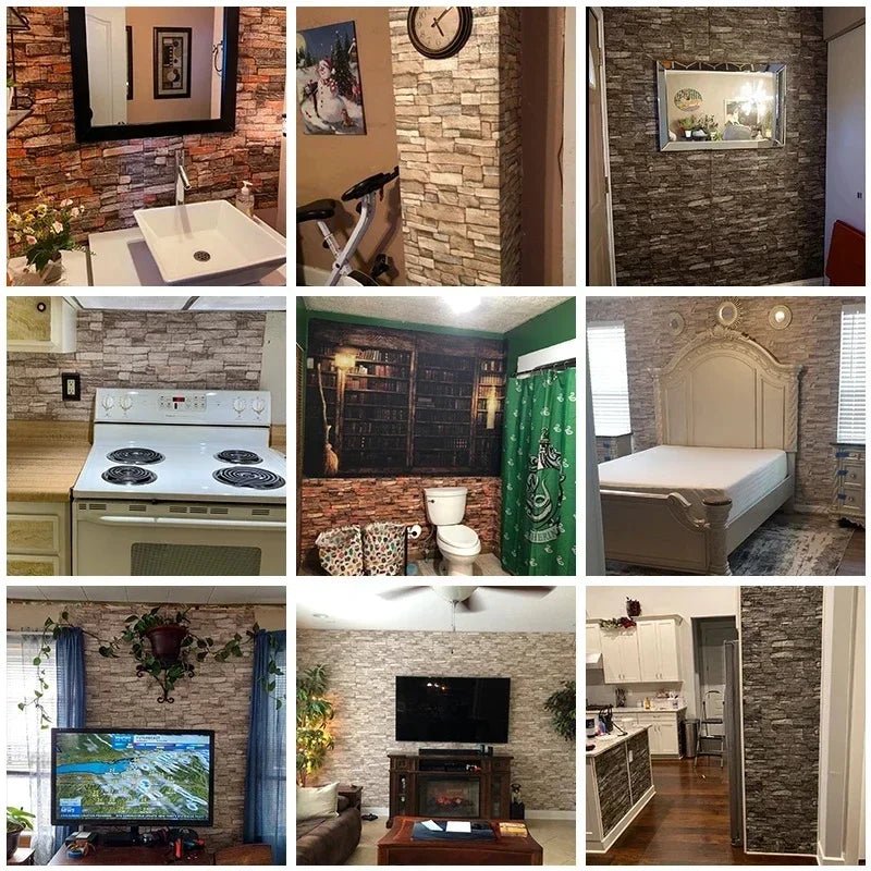 10 Miếng Dán Tường 3D Tự Dính Trang Trí Nhà Phòng Khách - Daisan Store