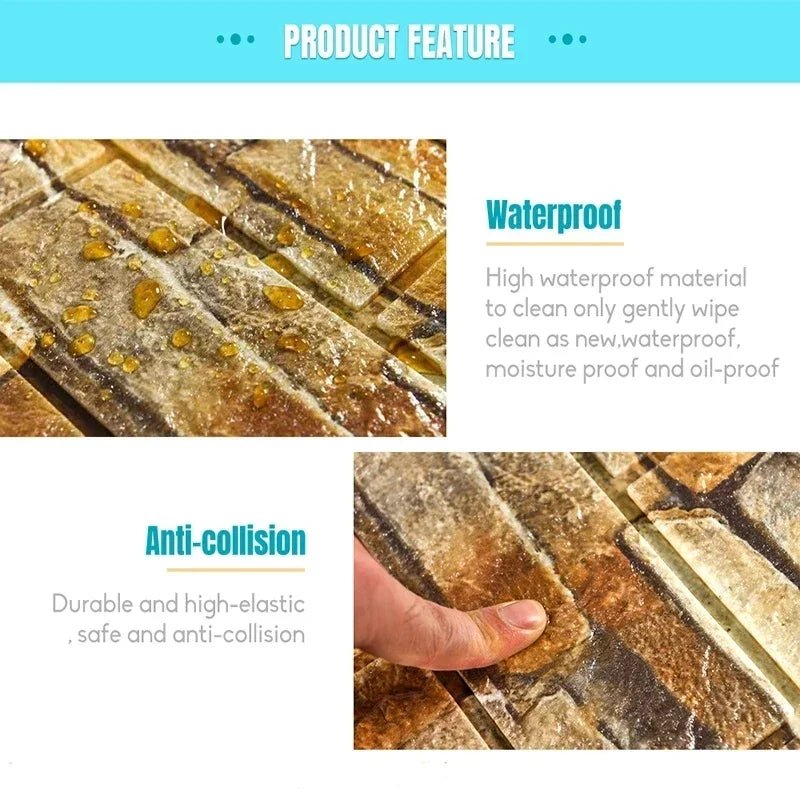 10 Miếng Dán Tường 3D Tự Dính Trang Trí Nhà Phòng Khách - Daisan Store