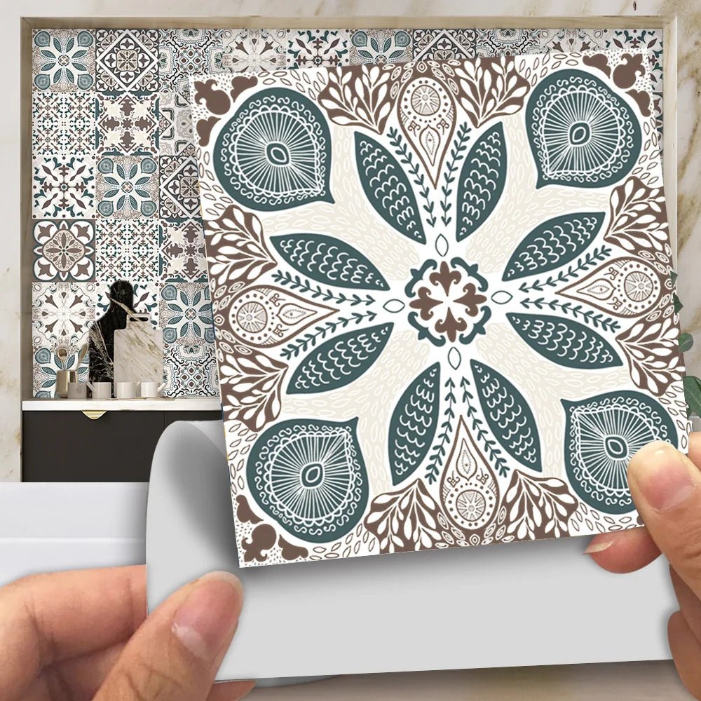 10 Miếng Dán Tường Nhám Màu Xanh Dương Xám Dán Gạch Sàn - Daisan Store