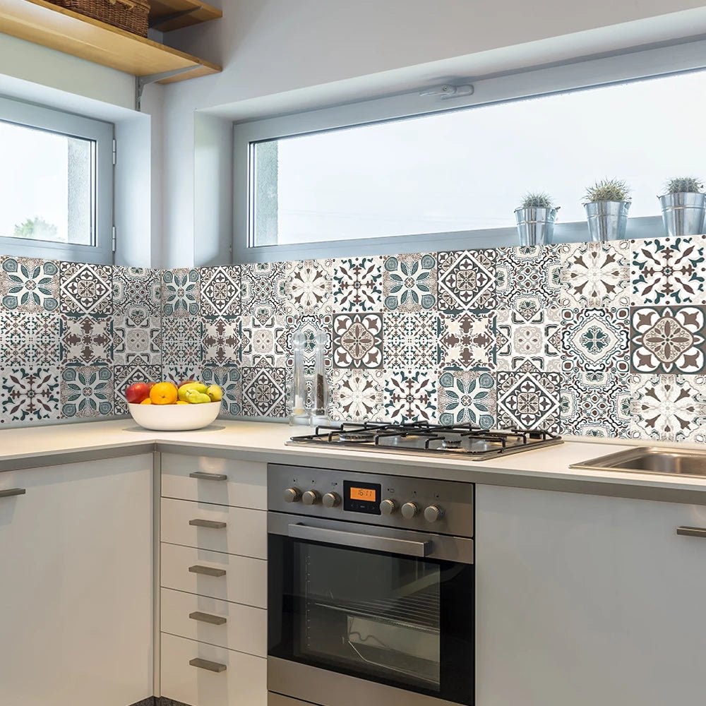 10 Miếng Dán Tường Nhám Màu Xanh Dương Xám Dán Gạch Sàn - Daisan Store