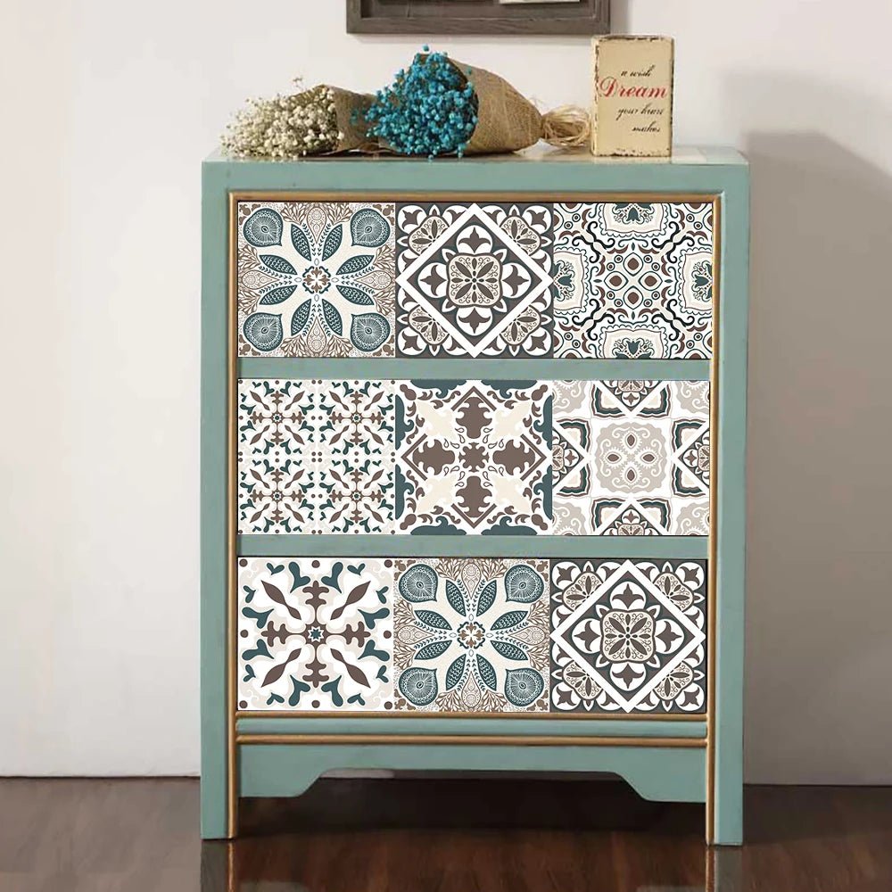 10 Miếng Dán Tường Nhám Màu Xanh Dương Xám Dán Gạch Sàn - Daisan Store