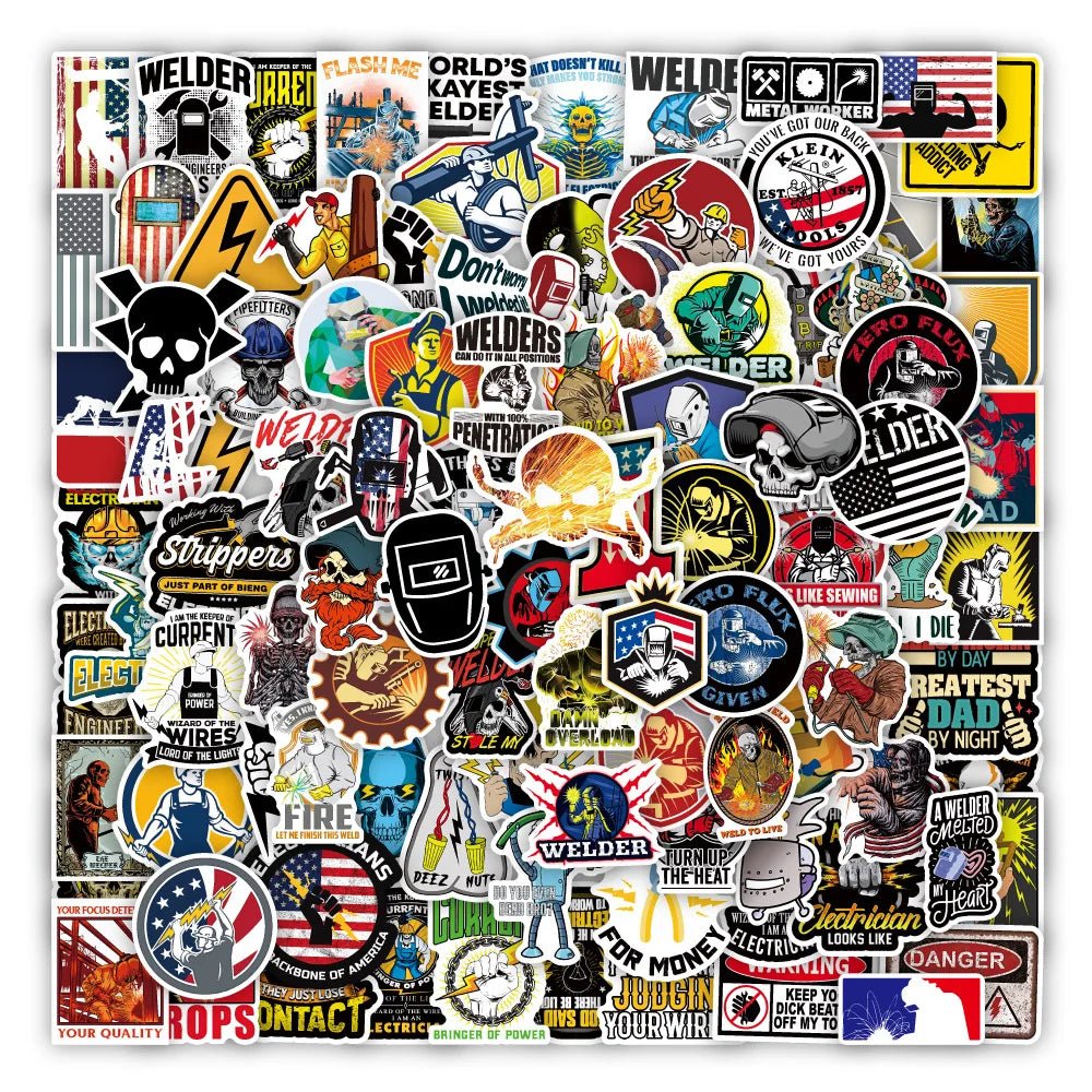 100 Miếng Dán PVC Chống Thấm Welder Tường Xe Máy Graffiti - Daisan Store