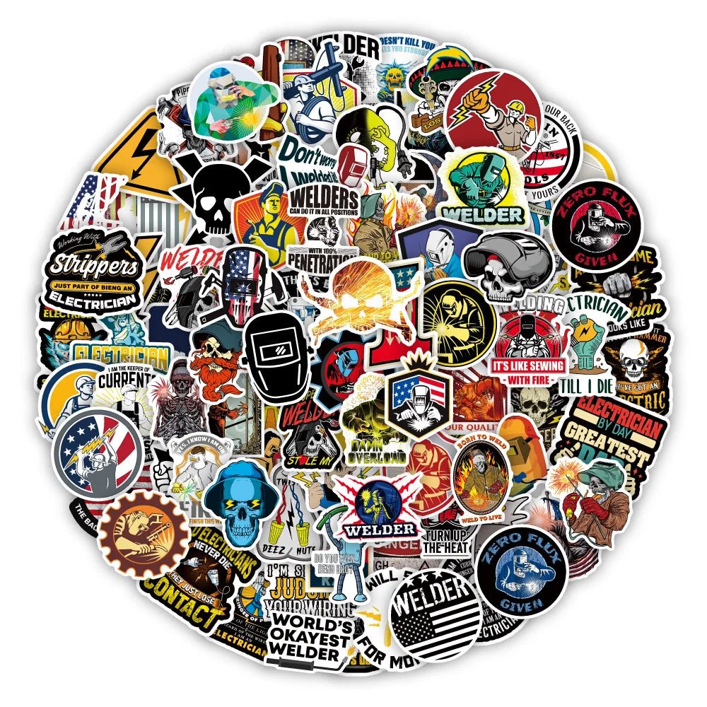 100 Miếng Dán PVC Chống Thấm Welder Tường Xe Máy Graffiti - Daisan Store