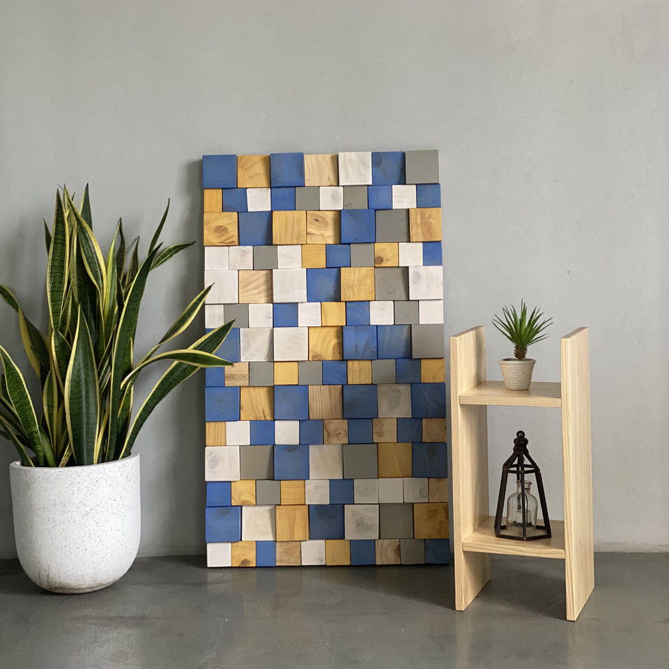 Tranh Tường Nghệ Thuật Tấm Ốp Gạch Mosaic Gỗ Thủ Công Hiện Đại Họa Tiết Tùy Chỉnh