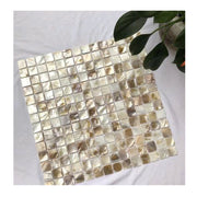 Gạch ốp tường mosaic vỏ sò ngọc trai màu trắng hình vuông tự nhiên Nhà máy Việt Nam với giá rẻ để trang trí