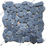 Modern 10mm Black Pebble Stone Mosaic Floor Tile for Interior Walls Black White Decorative Pattern for Bedroom Living Room Villa
