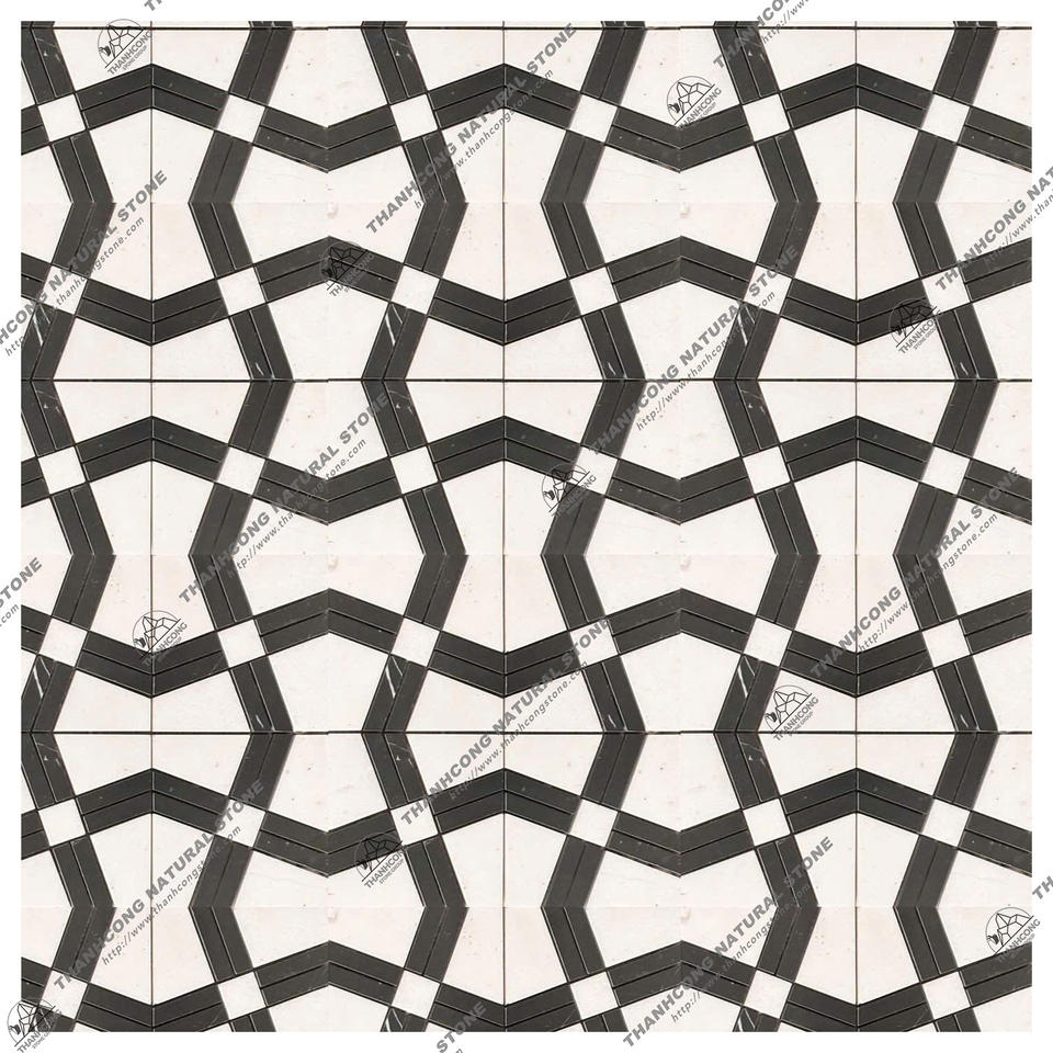 Modern 10mm White Lantern Pattern Natural Stone Mosaic Floor Tile Rectangle for Interior Walls Bedroom Kitchen Hotel Living Room