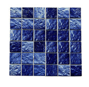 48mmX48mm Gạch Mosaic Vân Nứt Băng Huỳnh Quang Xanh Lục Lam Nhạt Bề Mặt Bóng Nghệ Thuật Hồ Bơi Dùng Ngoài Trời