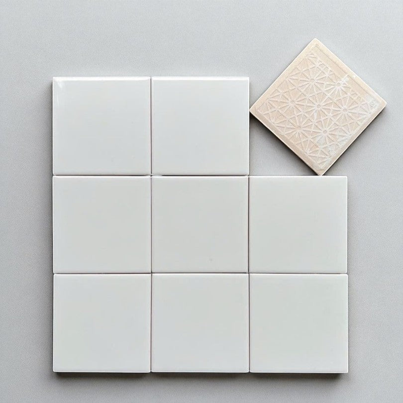 Gach thẻ Việt Nam, Trắng bóng phẳng, KT 100x100 mm, 1001, Loại 1 (1 hộ – Daisan Store