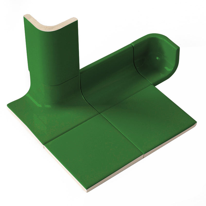 Chỉ lưng gạch men bếp màu xanh lá đậm