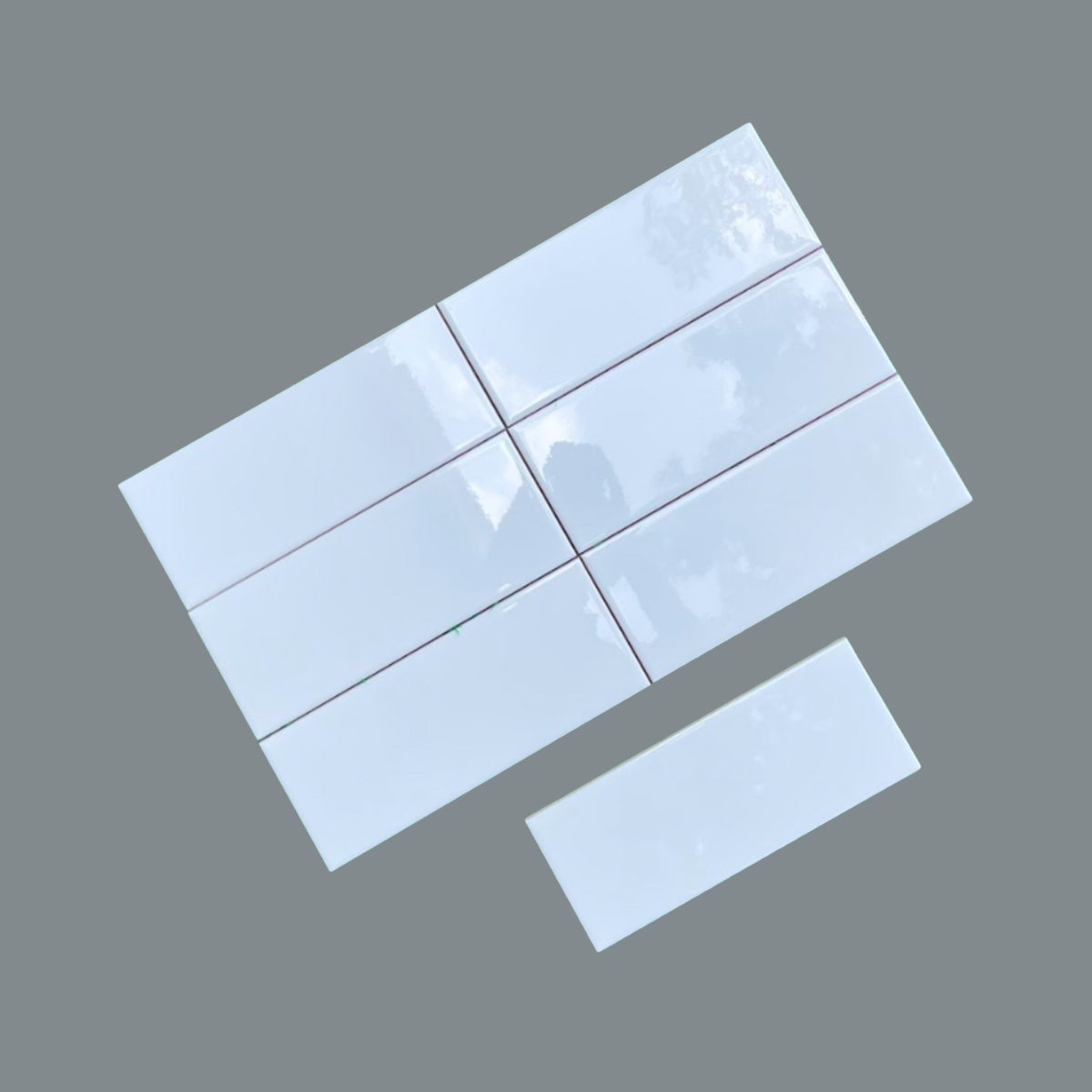 Gạch thẻ Việt Nam trắng bóng phẳng KT 100x250mm loại 1 mã STA10250