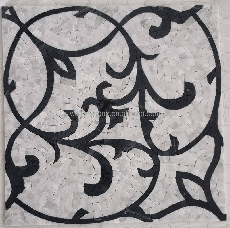 Gạch lát sàn mosaic họa tiết tranh tường trang trí, thiết kế nghệ thuật thủ công thời trang dùng cho đài phun nước và phòng tắm