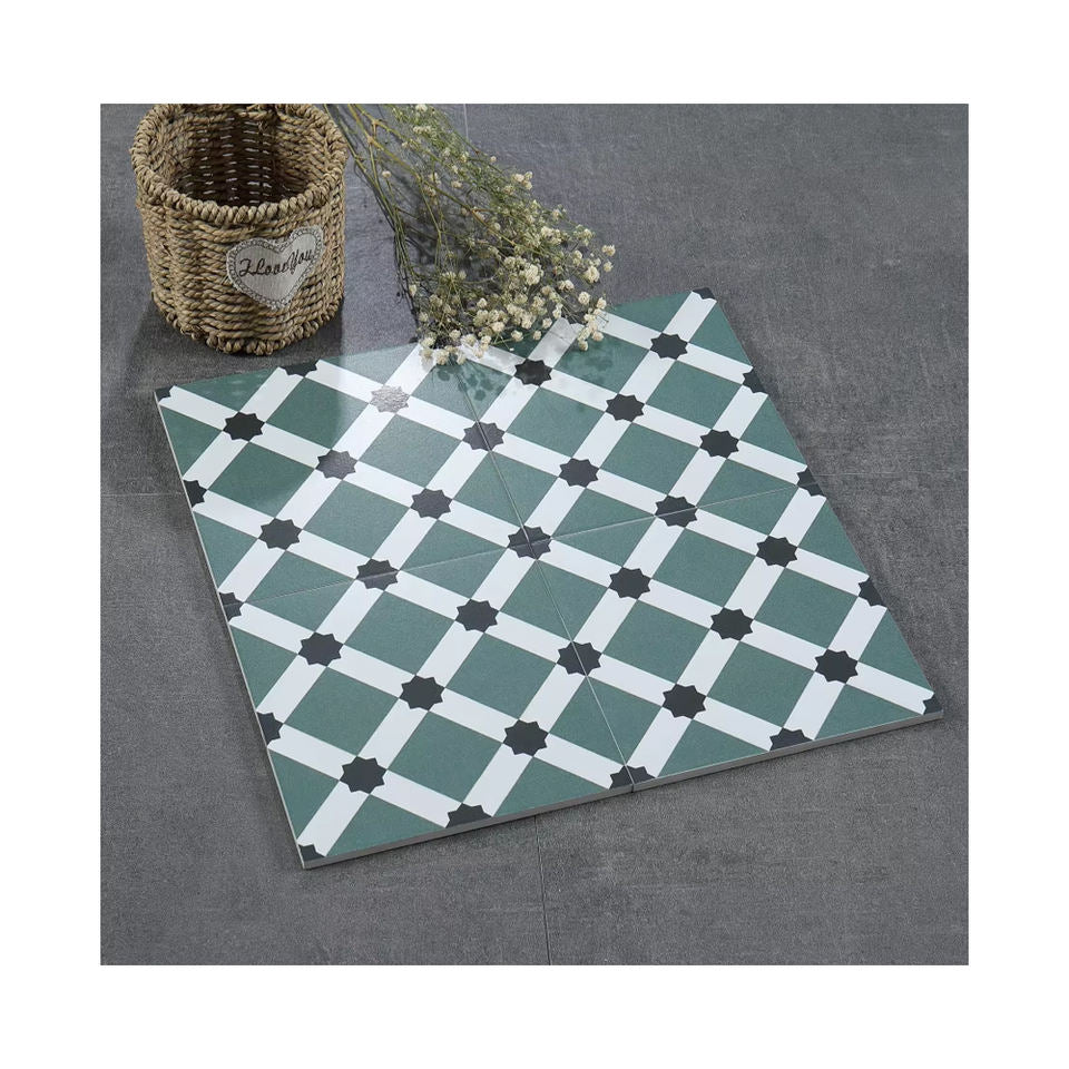 Gạch ốp lát gốm sứ thủ công men mờ họa tiết đơn Ma-rốc kiểu Encaustic bán chạy kích thước 200x200 trang trí nhà cửa