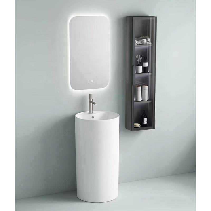 Chậu Rửa Đứng Gốm Sứ Liền Khối Cao Cấp Phòng Tắm